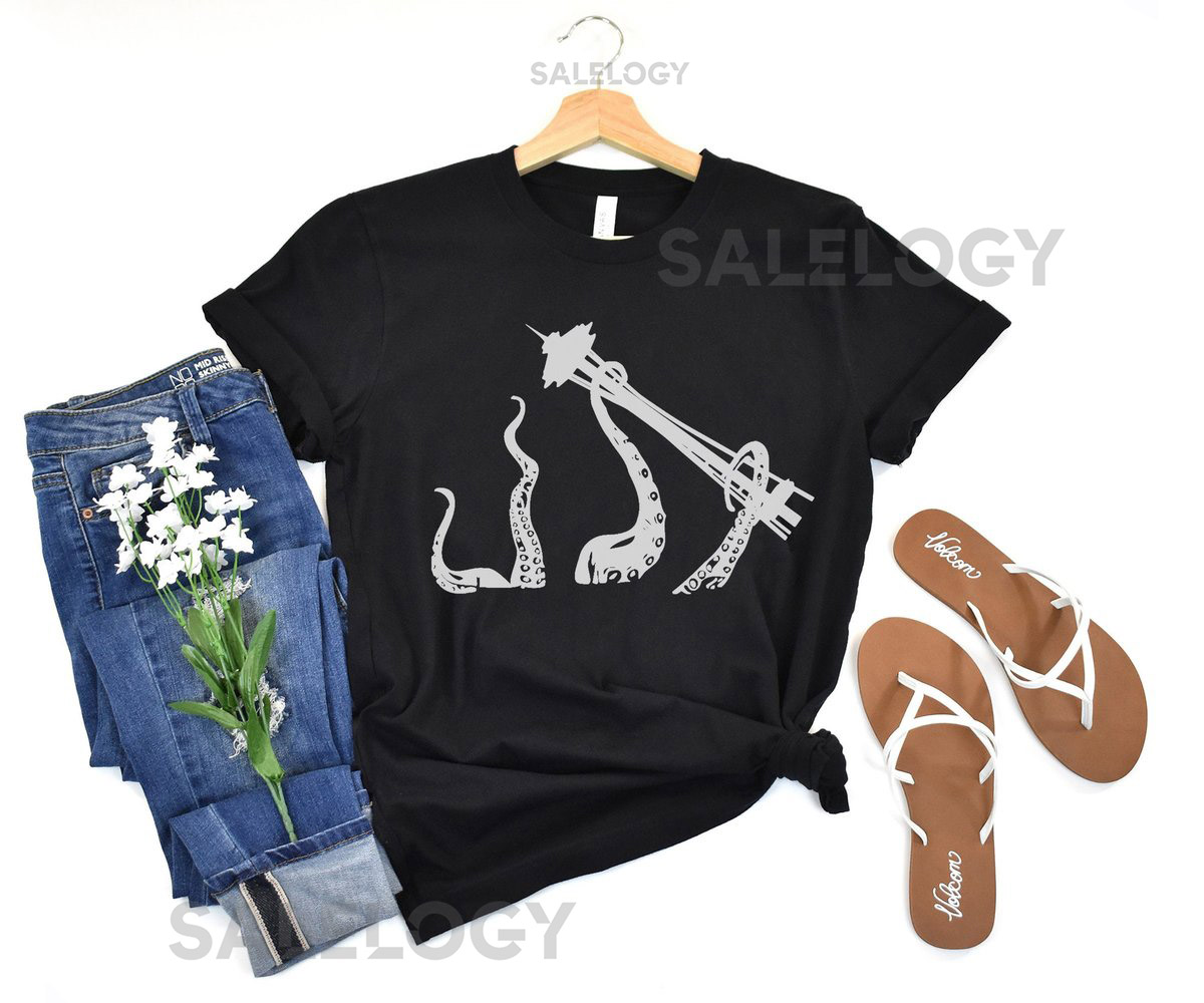 Space Needle Kraken T-shirt Seattle Tee Kraken Tshirt Space Needle shirt WA T-shirt Gift for Him Her Local Tee Pacific Northwest tee_457
