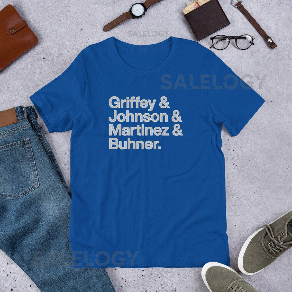 Seattle Mariners Players Tee Helvetica List T-Shirt Griffey Johnson Martinez Buhner_358