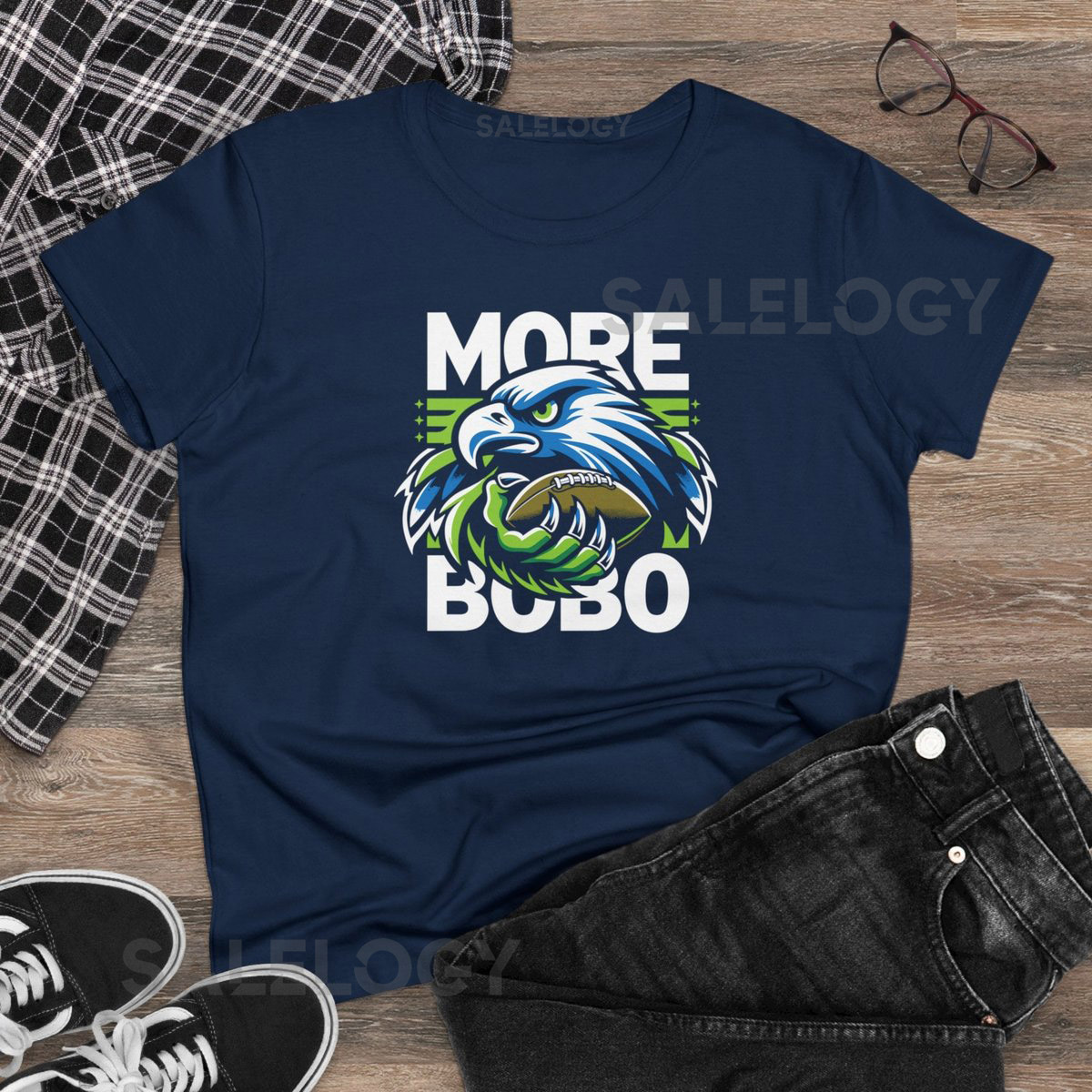 Seattle Seahawks 'MORE BOBO' Vibrant Gradient Tee - Show Your Support in Comfy Cotton_380