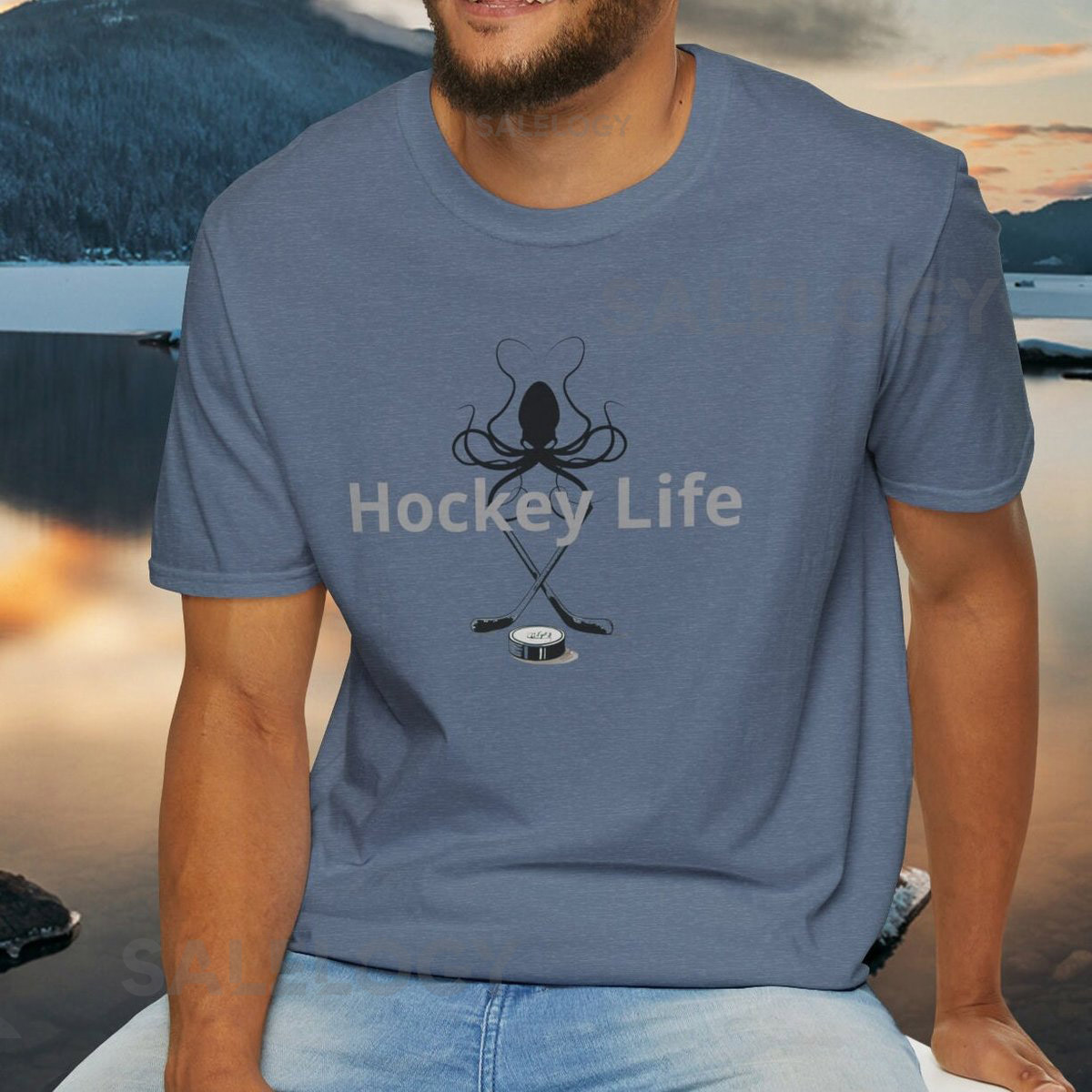 Hockey is Life - Hockey Life - Octopus Hockey Sticks - Super Soft Unisex T Shirt Sports Fan - Hockey Fan - Kraken Hockey Tee_119