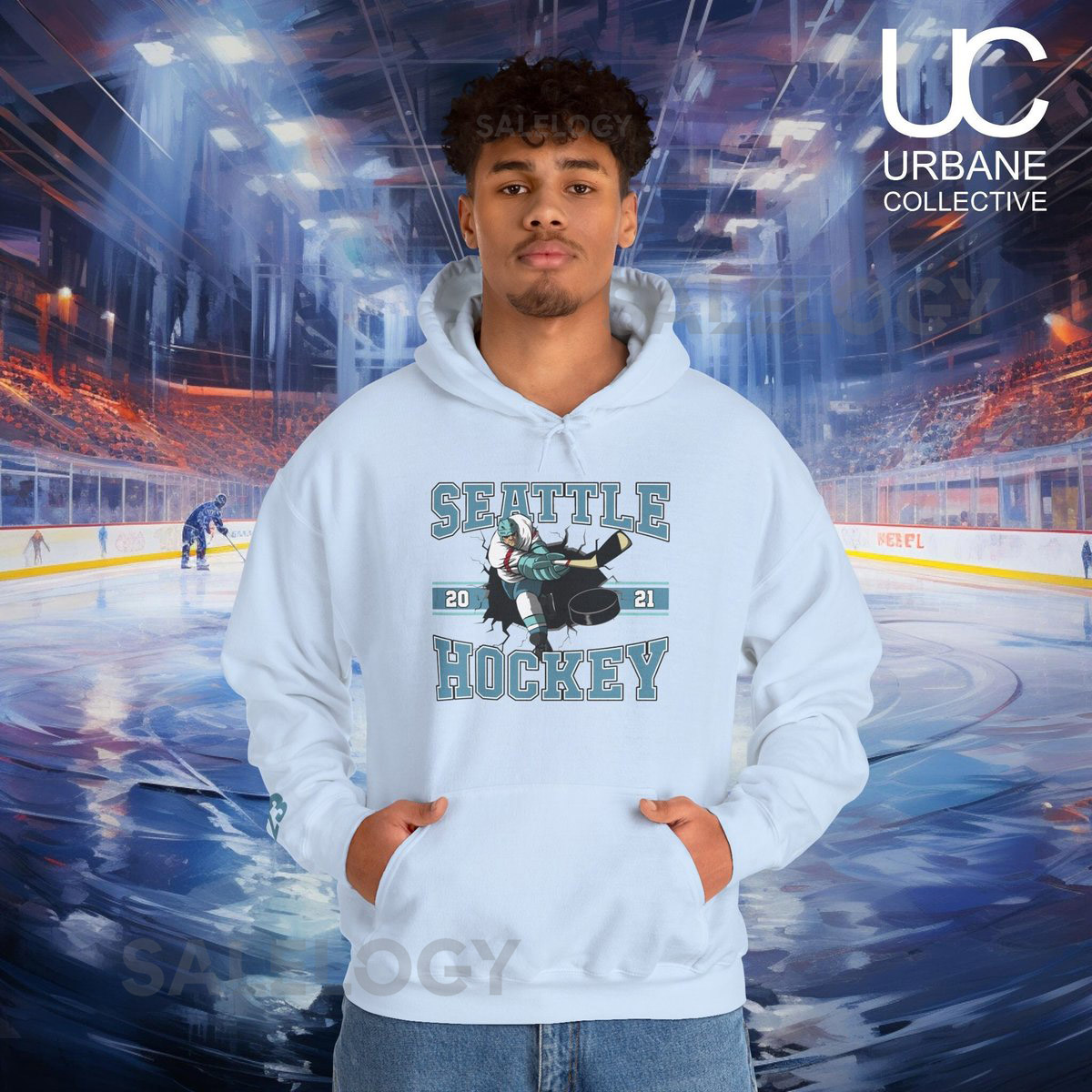 Seattle Hockey Hoodie Sweatshirt Custom Number NHL Fan Sweatshirt Vintage Seattle Krakens Sweater NHL Hockey Shirt Retro Hockey Hoodie_321