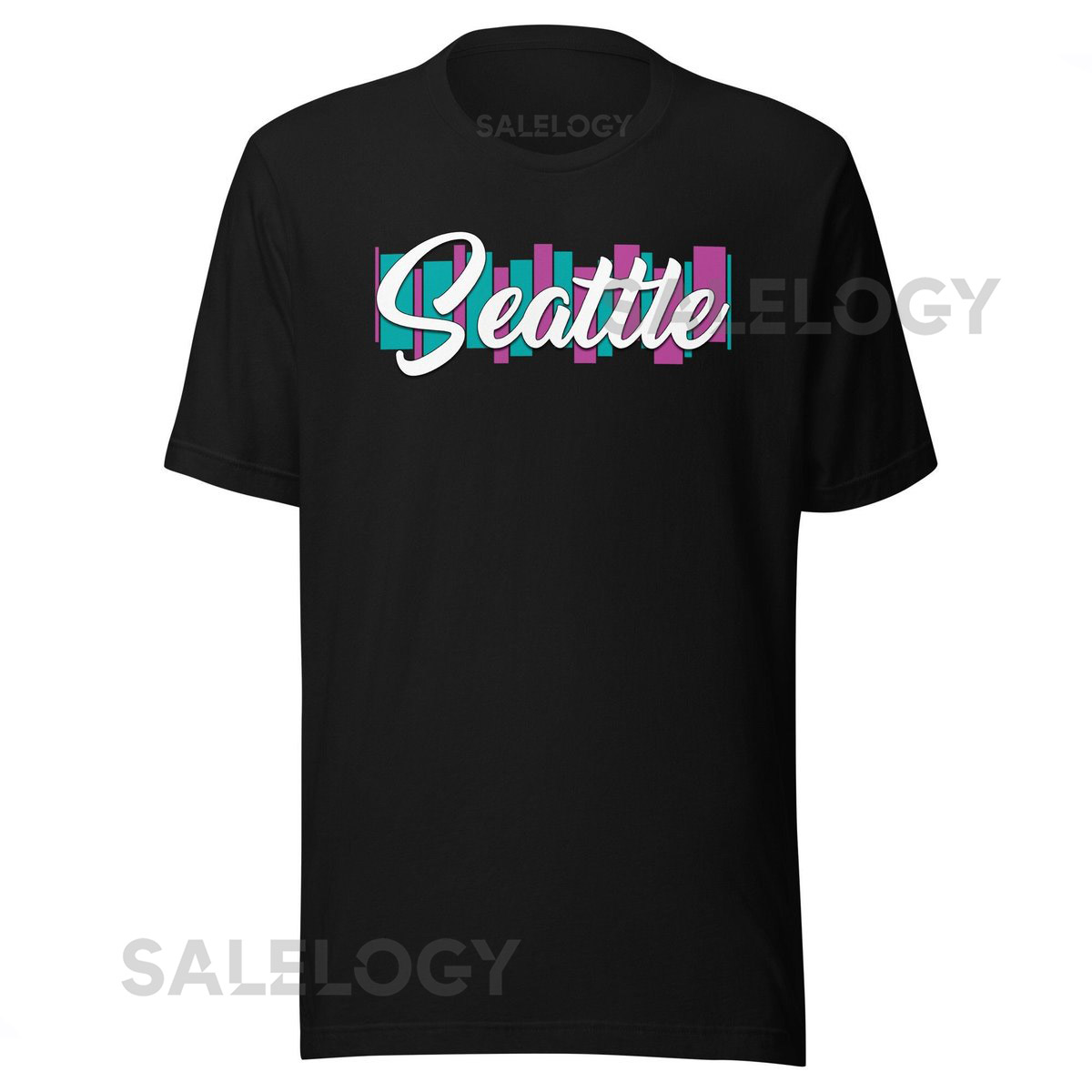 Seattle City T-Shirt Rainy Day Vibes Tee Geometric Retro Design for Washington Fans_292