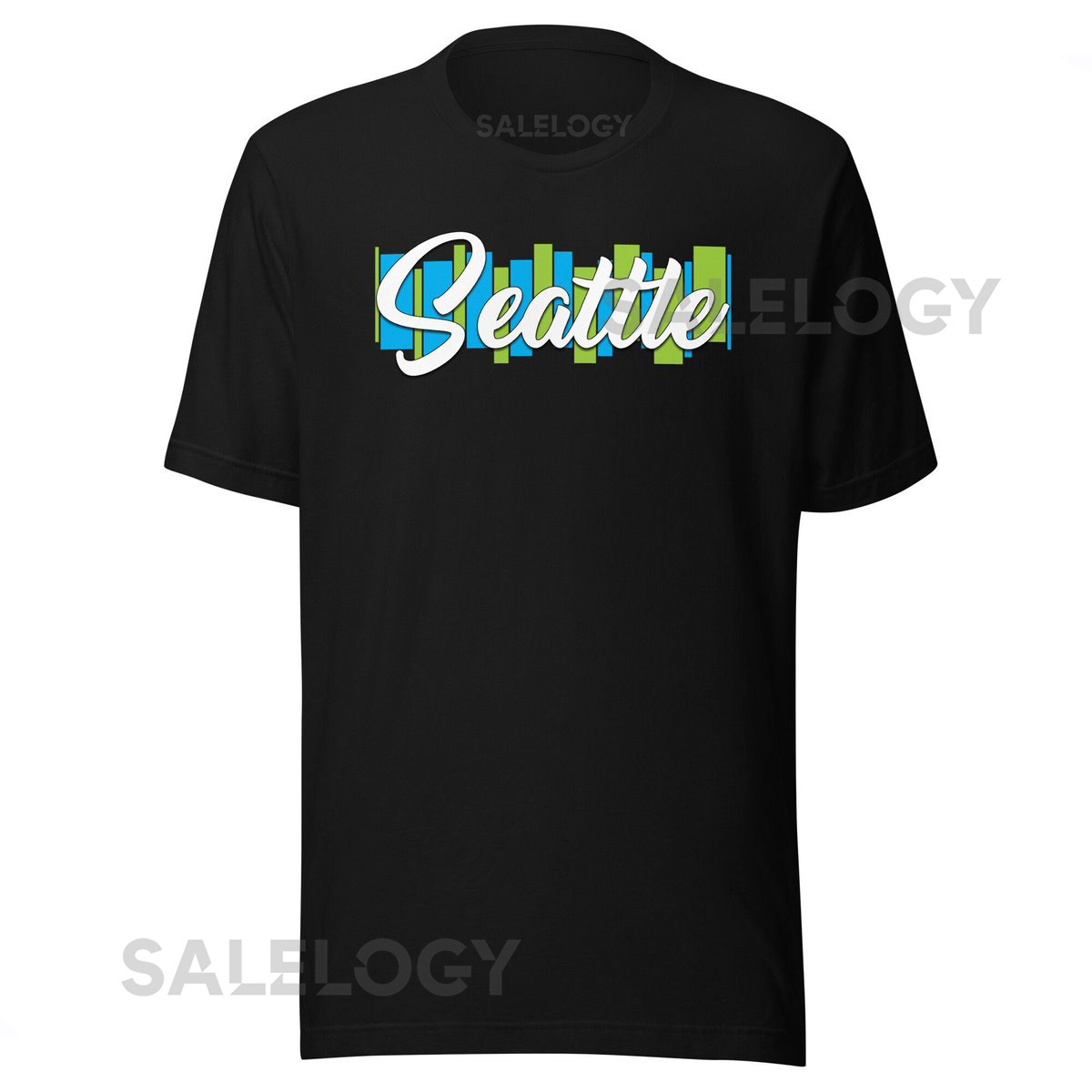 Seattle City T-Shirt Rainy Day Vibes Tee Geometric Retro Design for Washington Fans_293