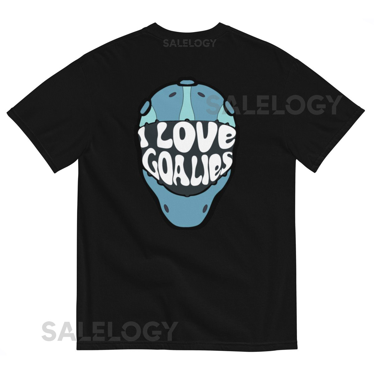 I Love Goalies Unisex Heavyweight Tee Teal_128