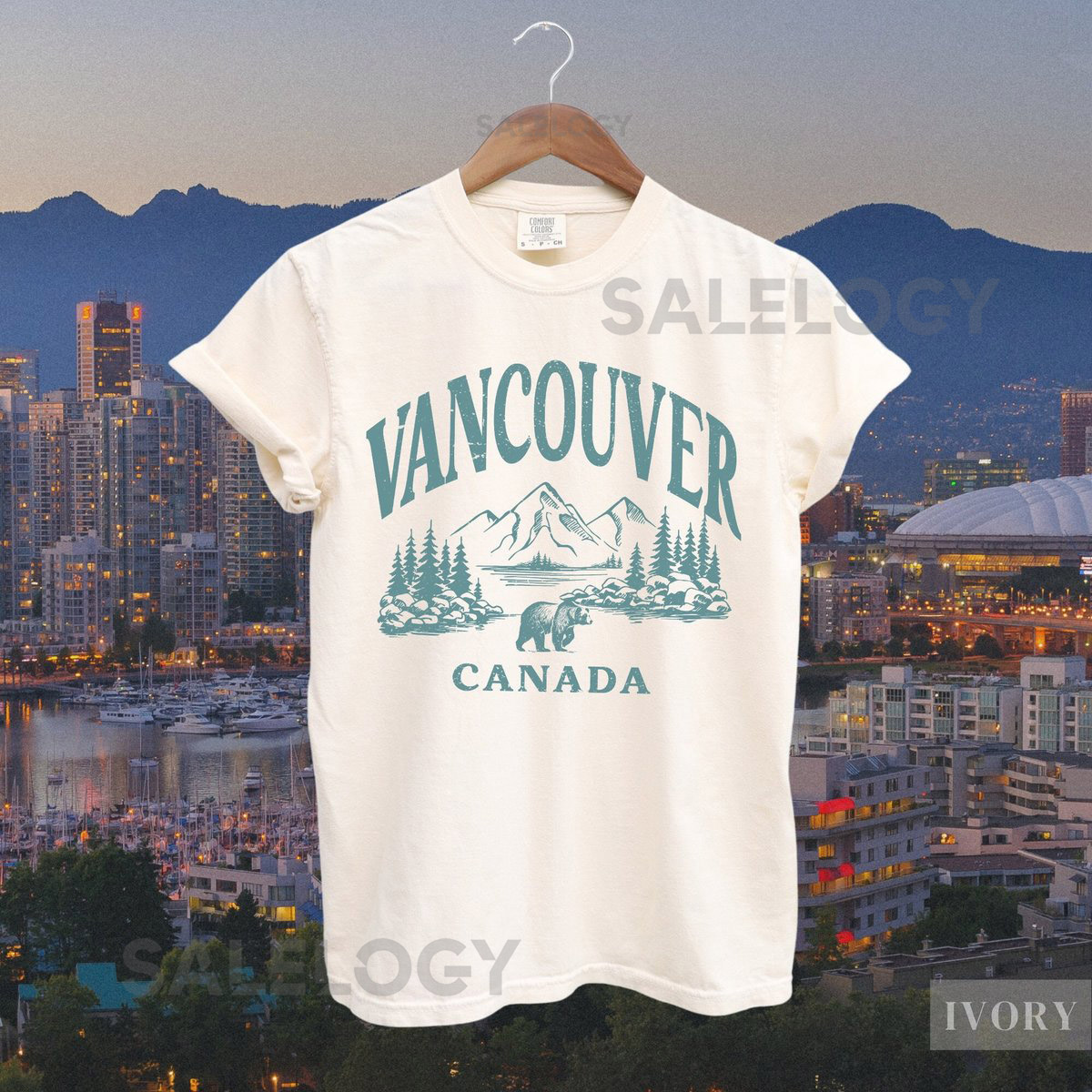 Retro 90s Vancouver TShirt Vintage British Columbia Canada Souvenir Tee Cute Trendy Boho PNW T-Shirt Oversized Beach Top Y2K Baggy T_228