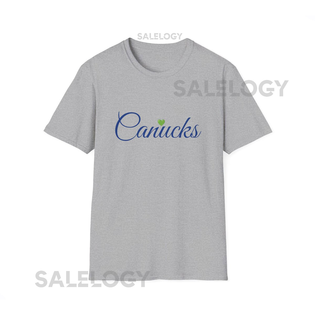 Grey Vancouver Canucks T-shirt Softstyle Cotton Fan Tee_113