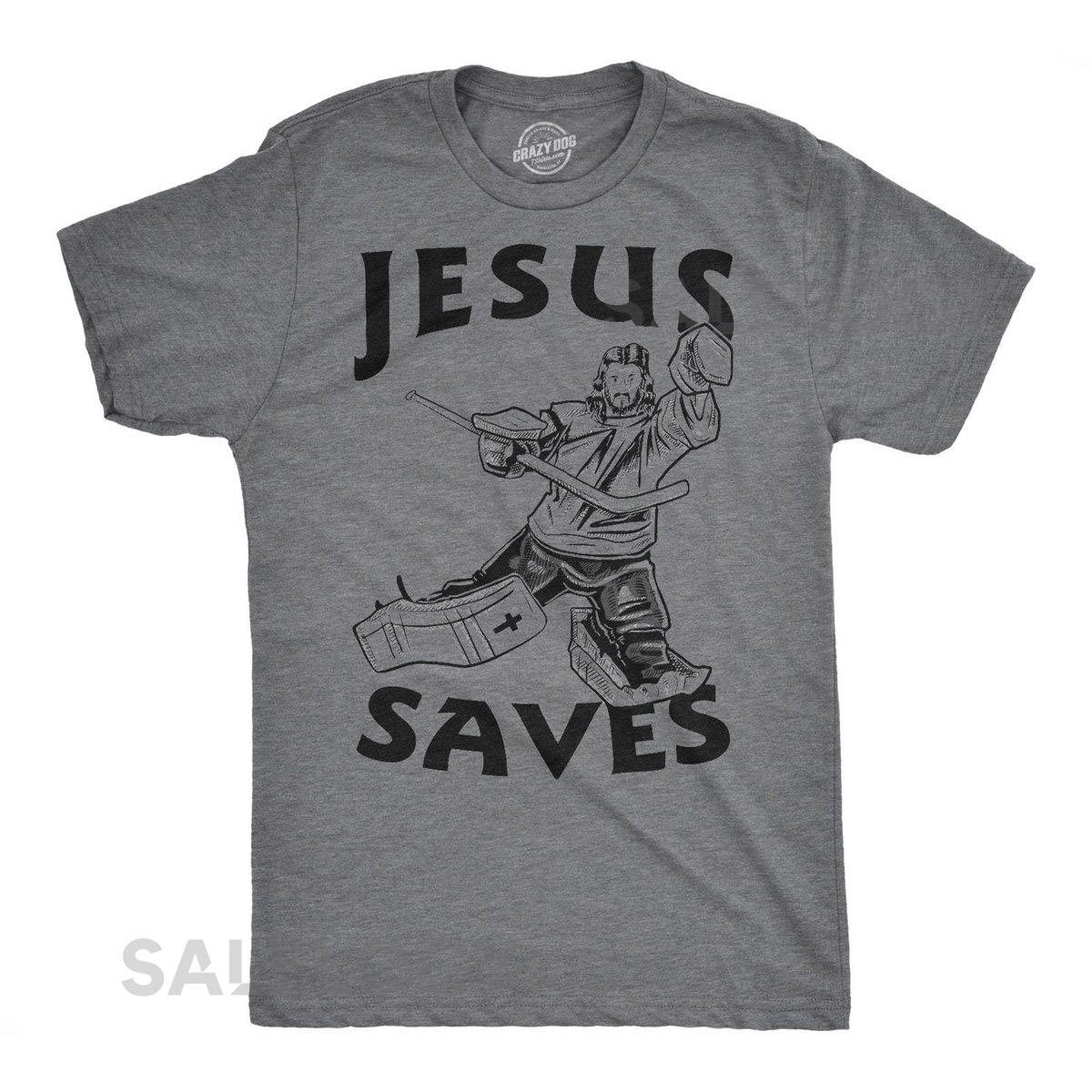 Jesus Saves Hockey Goalie T-Shirt Mens Sports Tee_147
