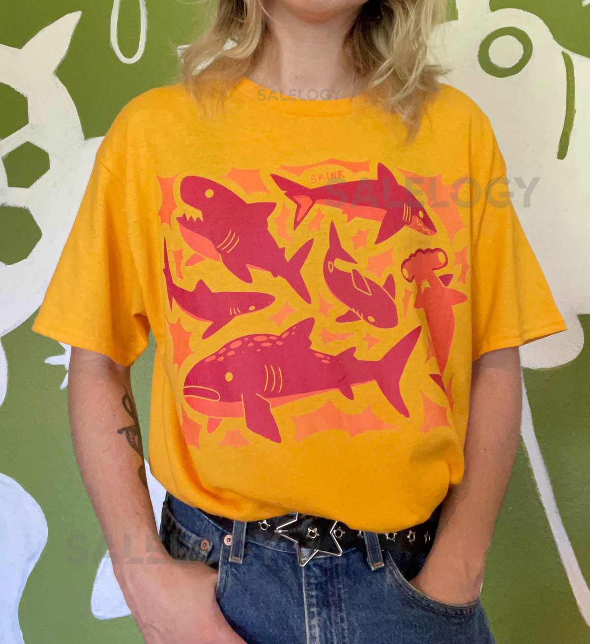 LimeSkink Sharks Creatures T-Shirt_181