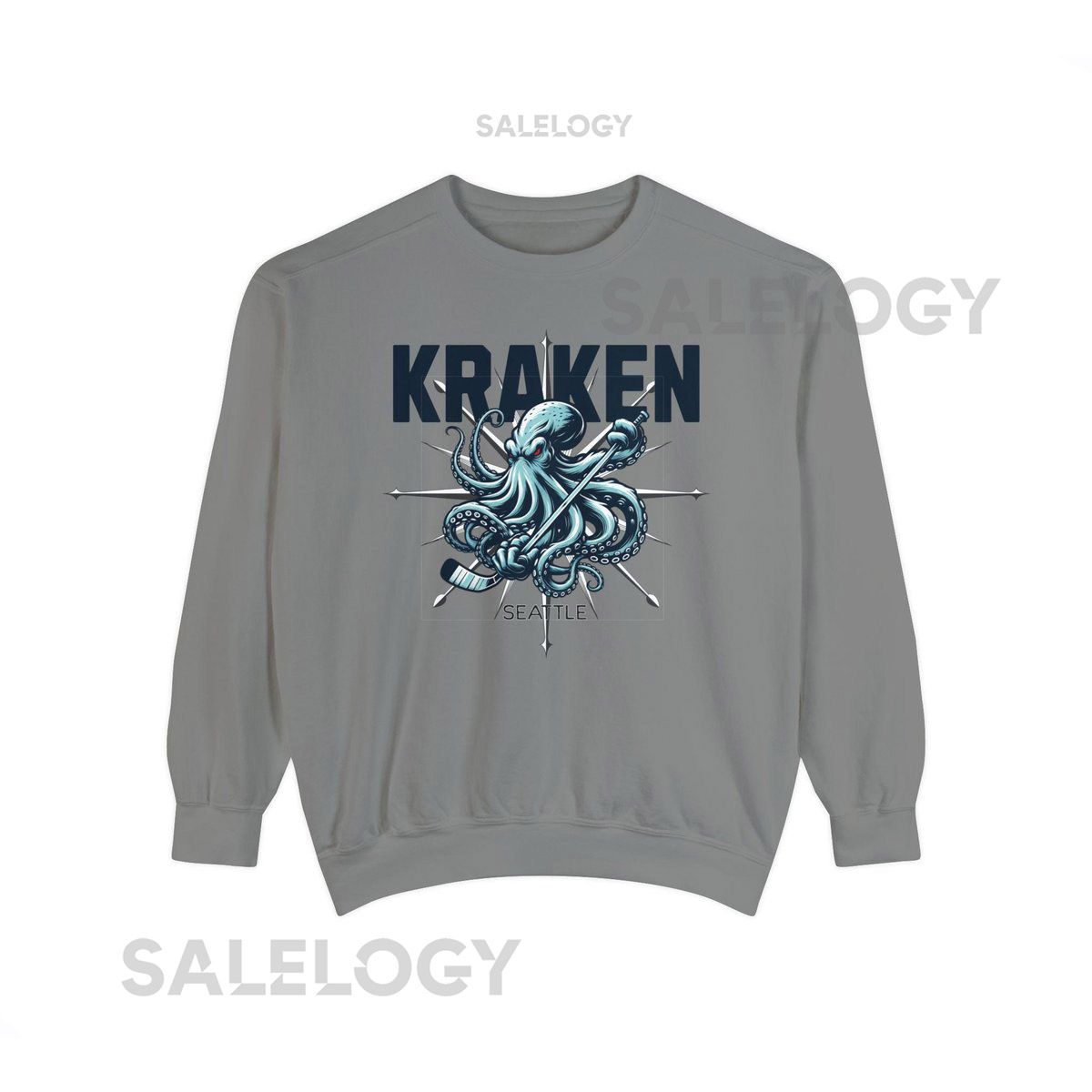 Seattle Kraken Sweatshirt Limited Edition Garment dyed Sweater for Kraken Hockey Fan_349