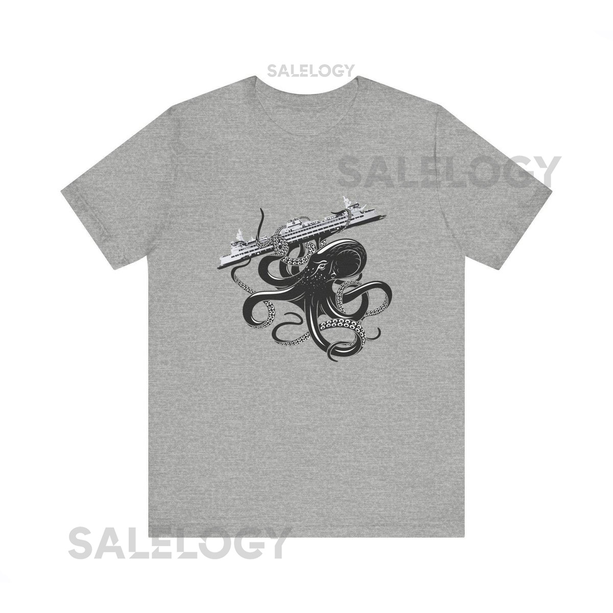 Octopus Attacks Ferry Unisex Jersey Short Sleeve Tee_206