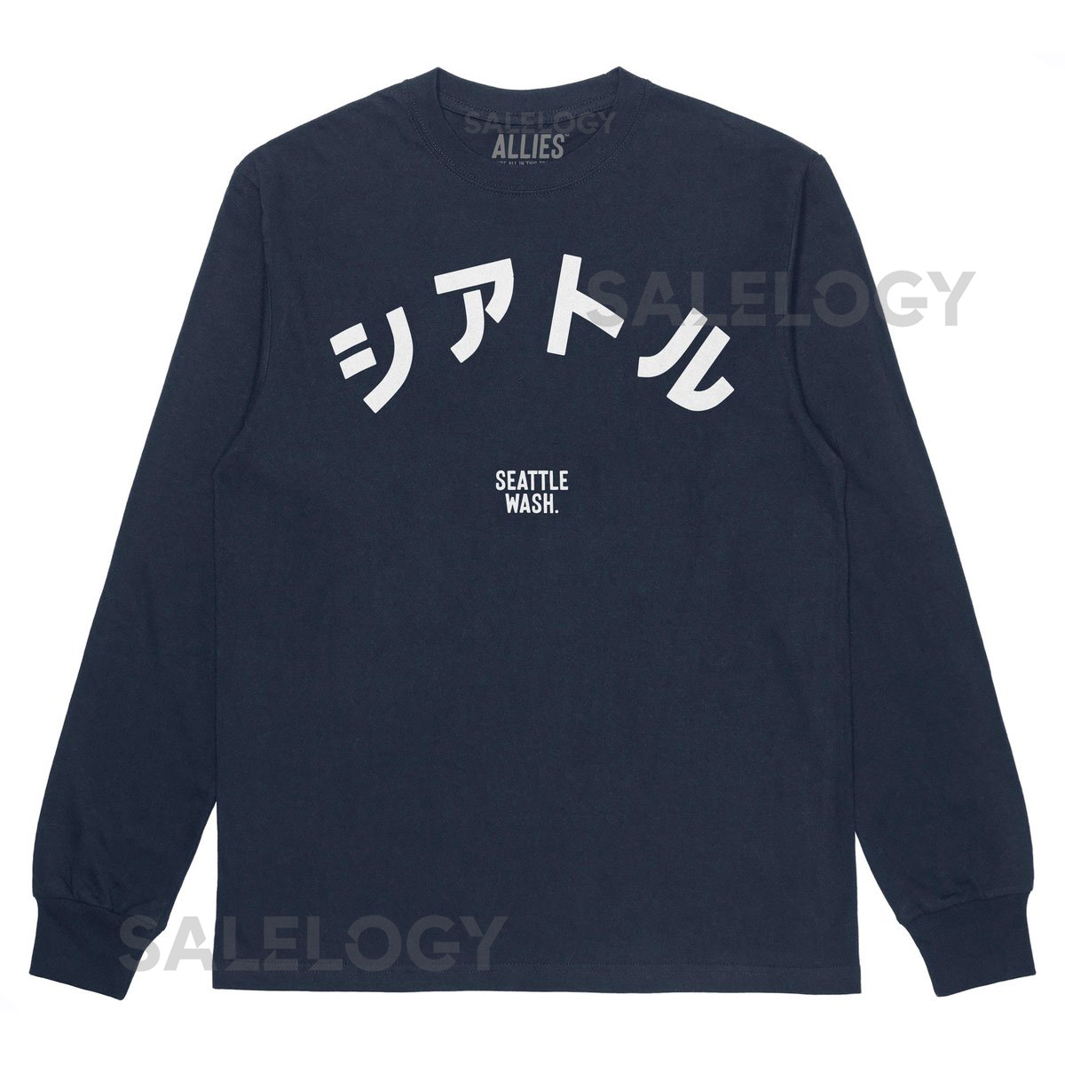 Seattle Japanese Long Sleeve T-Shirt Urban Streetwear Fashion Unisex Style Tee Seattle Inspired Japanese Design Shirt Seattle Gift_332