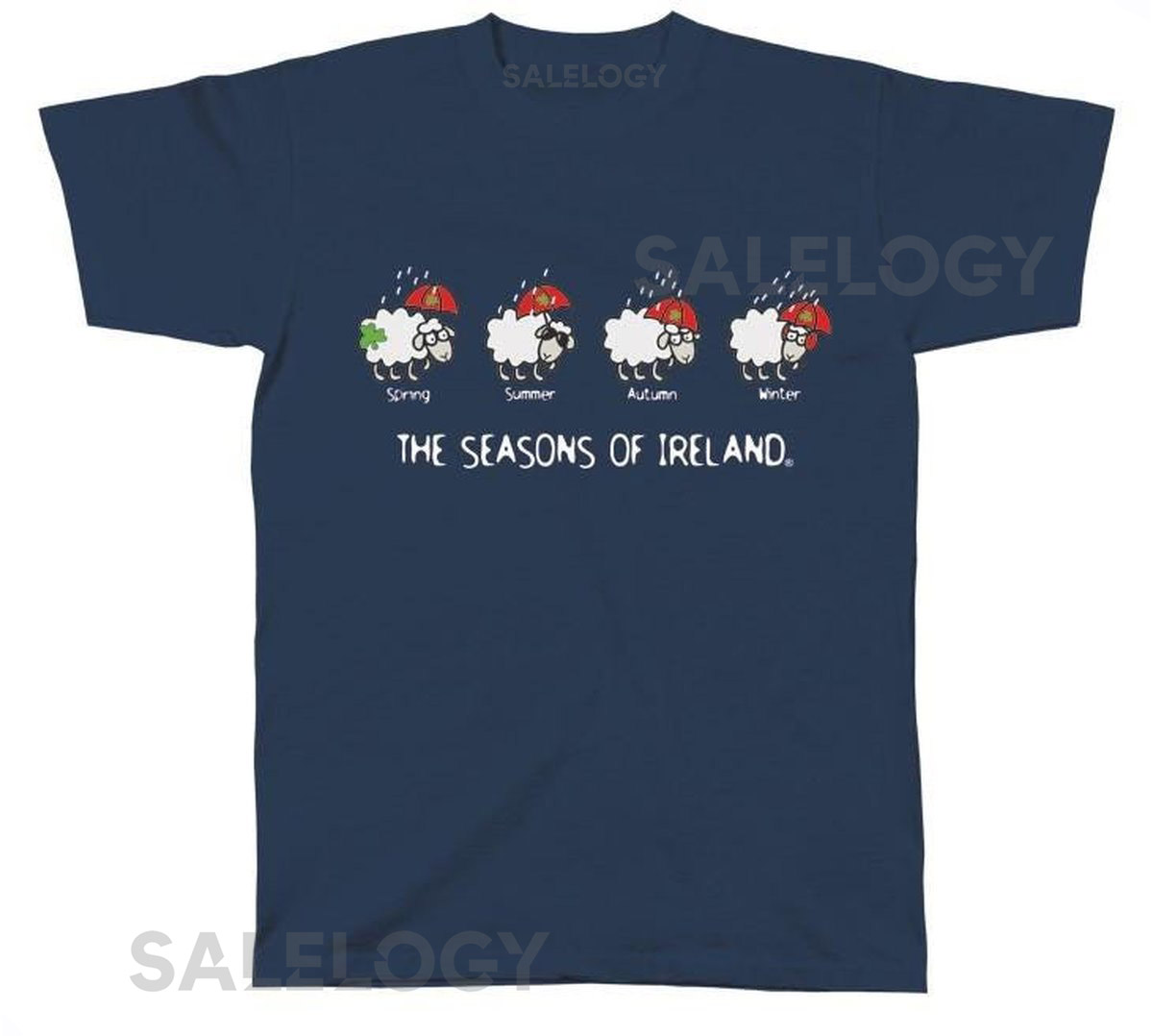 Irish T Shirt 'Seasons of Ireland' Navy Tee Regular Unisex_133