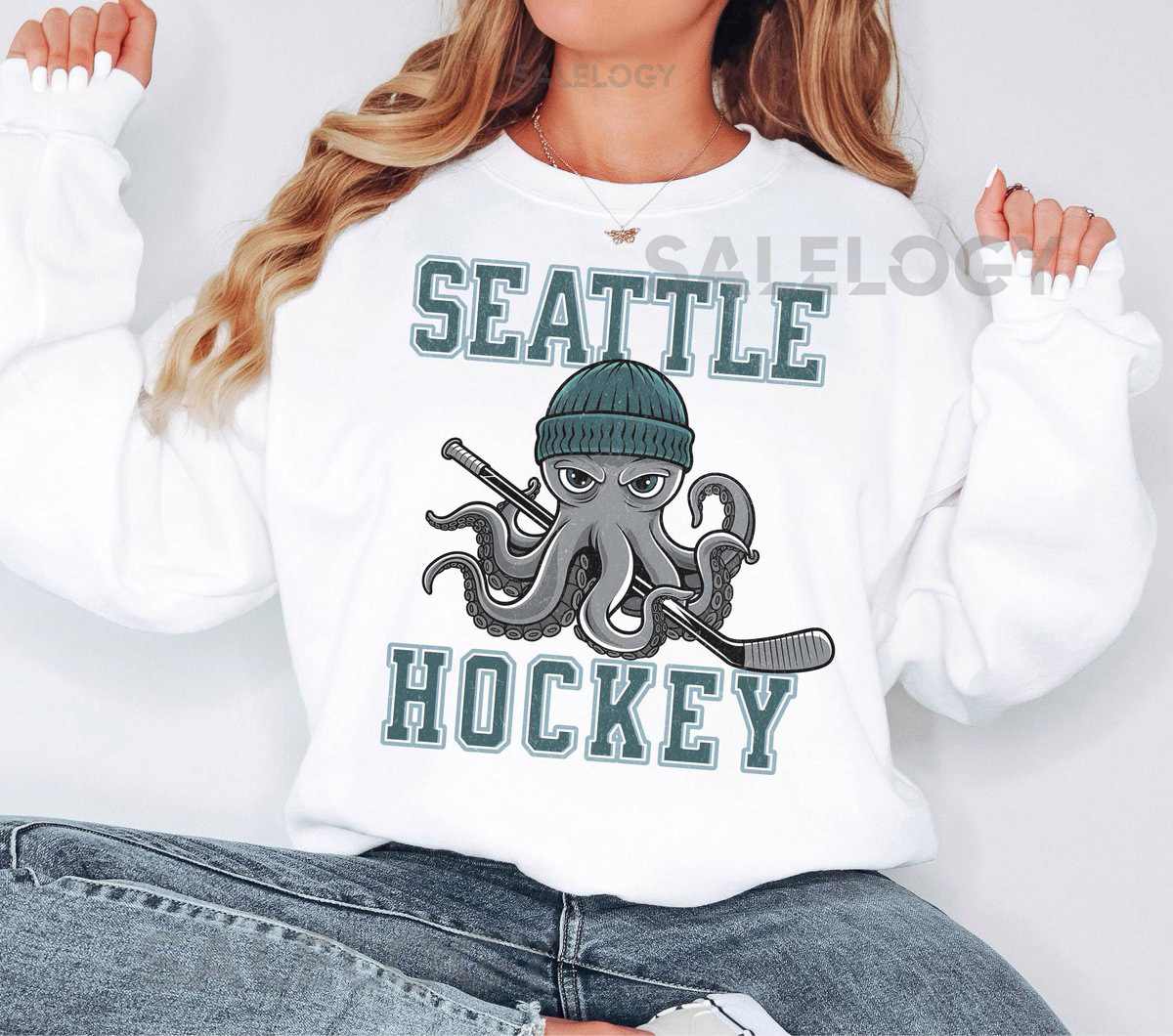 Seattle Krake Vintage Seattle Krake Sweatshirt Kraken Sweater Kraken T-Shirt Hockey Fan Shirt Retro Seattle Ice Hockey Christmas gift_338