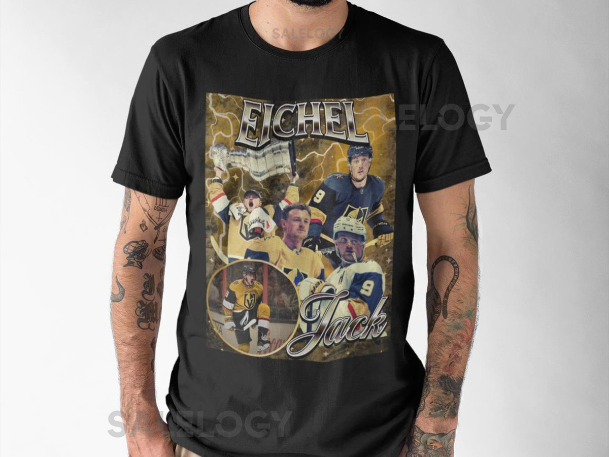 Jack Eichel Shirt Vintage 90s Vegas Golden Knights NHL Hockey Design Retro Bootleg Gift Classic Graphic Tee Unisex T-Shirt Limited Edition_138