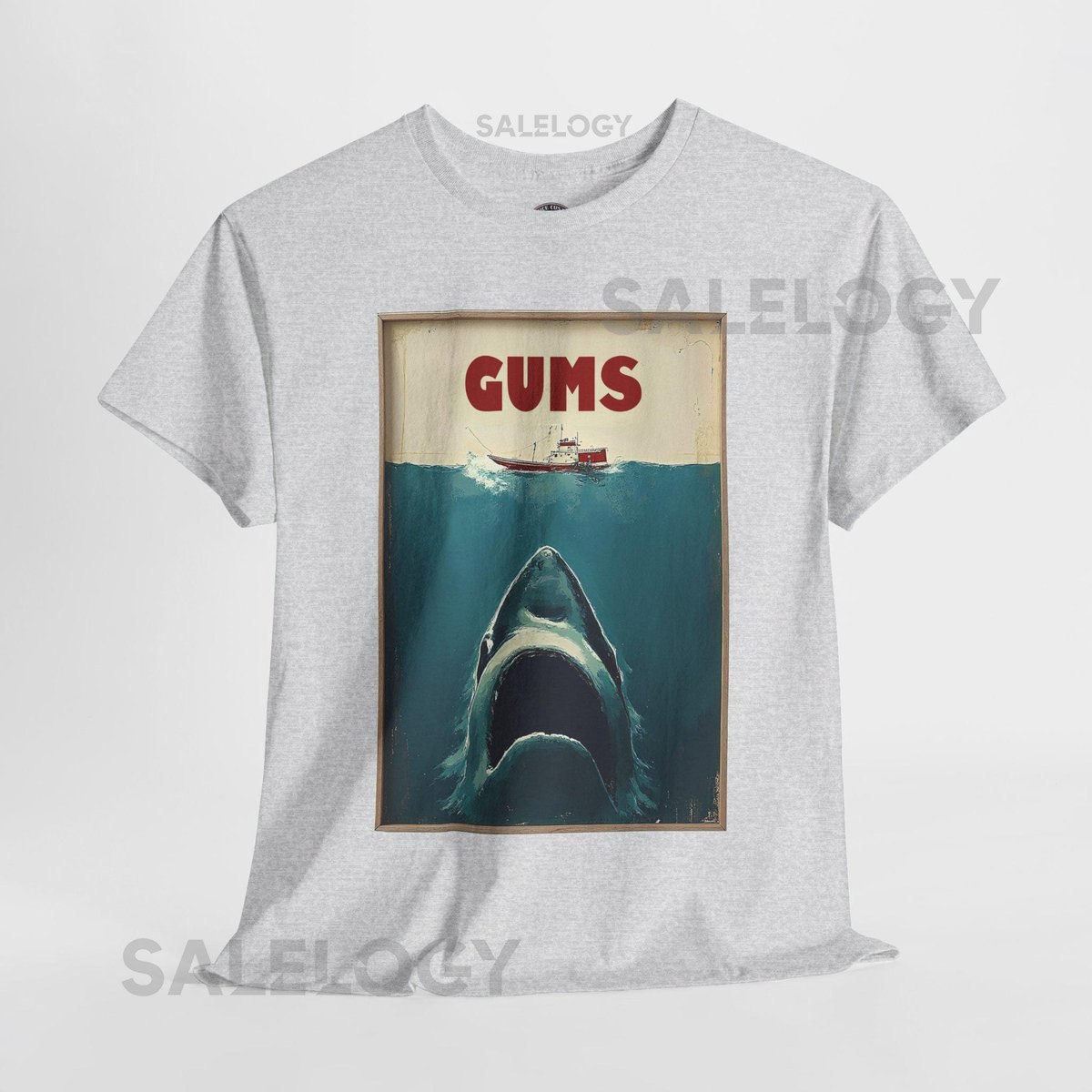 Jaws GUMS Parody Tee Funny Shark Movie Shirt_144