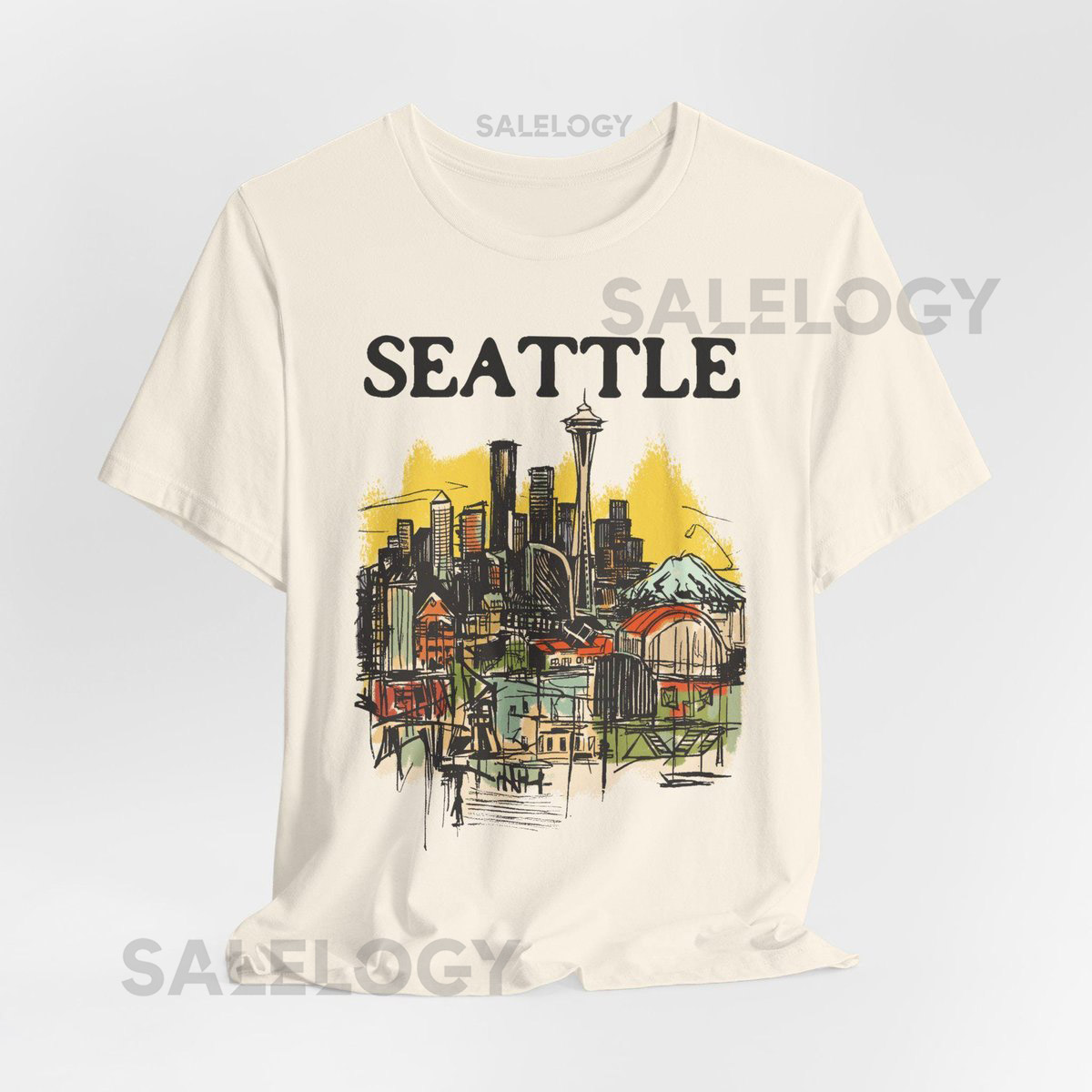 Seattle Graphic Tee Unisex Vintage Skyline Travel Shirt_315