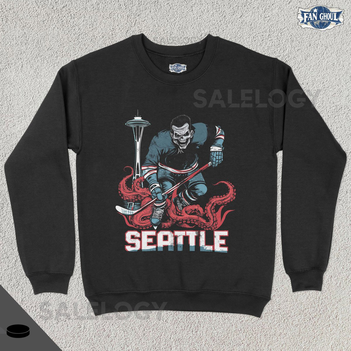 Seattle Hockey Crewneck Kraken Ice Hockey Sweatshirt Sports Clothing Hockey Fan Gift Hockey Lover Vintage Hockey Seattle Washington_319