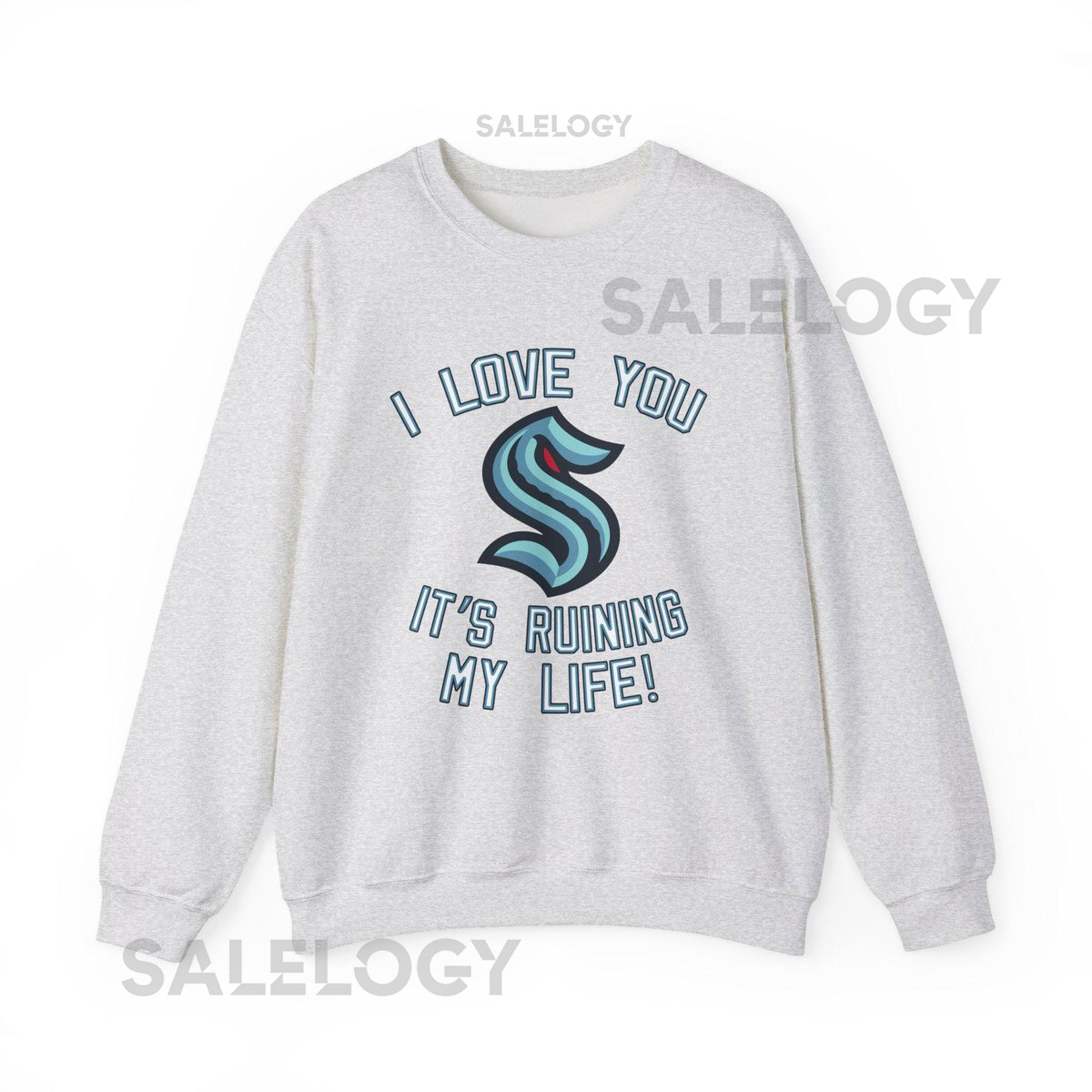 Seattle Kraken Hockey - It's ruining my life -- Taylor Old School Logo Oversized Sweatshirt_339