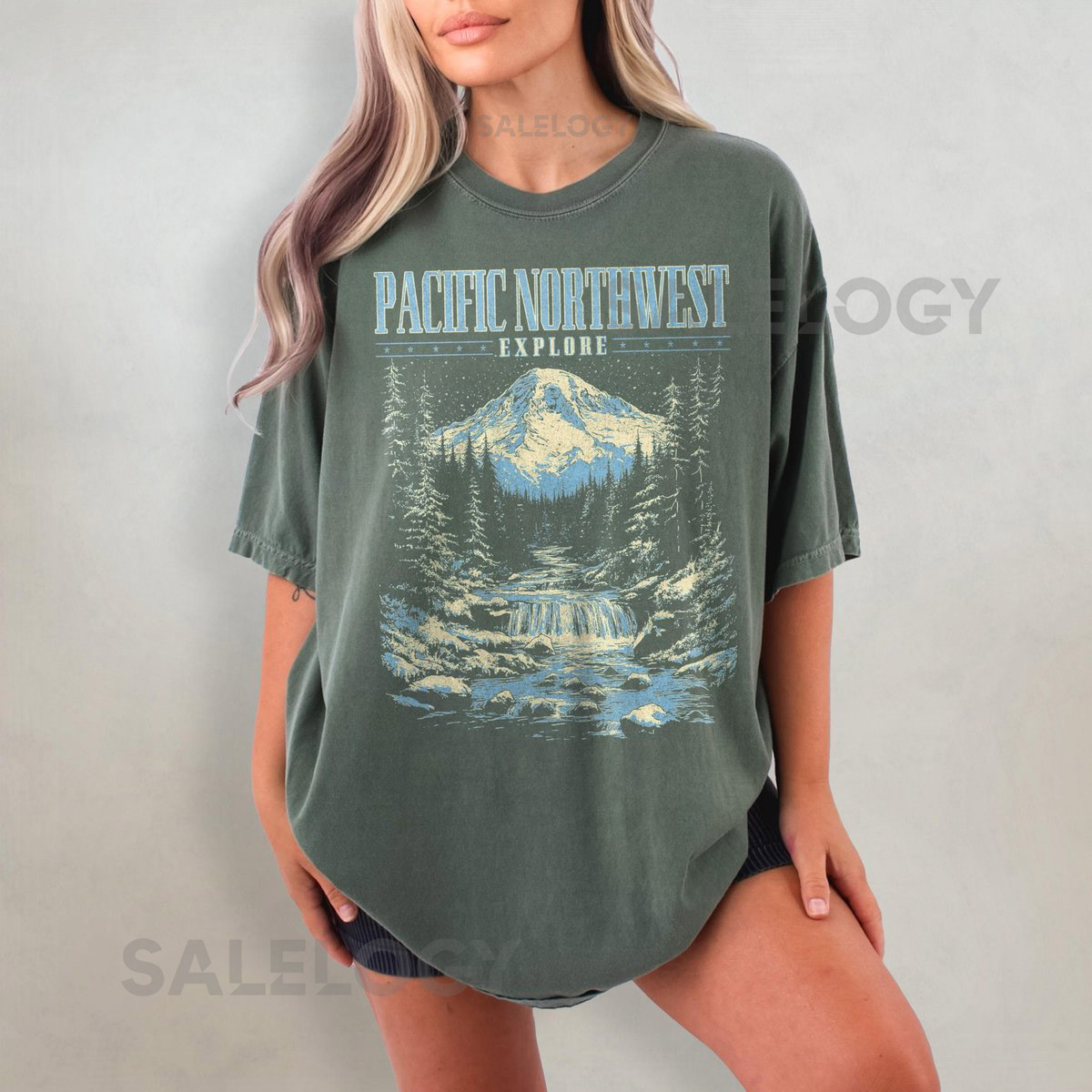 Pacific Northwest Shirt Retro Comfort Colors T-Shirt Washington Tshirt Oregon Tee Oversized National Park T Shirt Mountaineering Gift_213