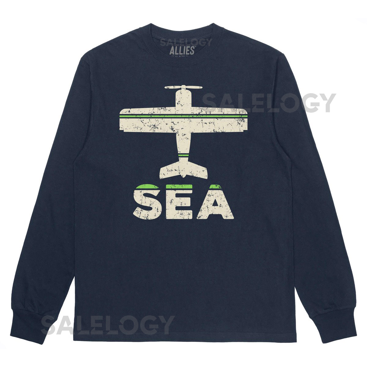 Seattle SEA Airport Long Sleeve T-Shirt Vintage Retro Seattle Travel Shirt for Men Unisex PNW Airport Code Shirt Seattle Gift_379