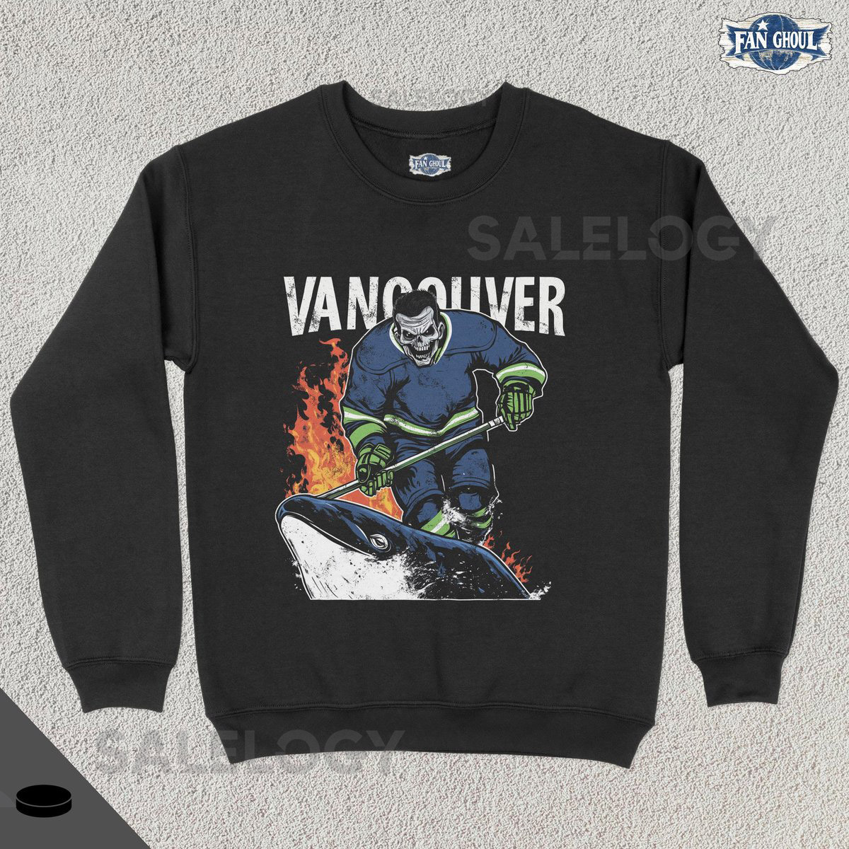 Vancouver Hockey Crewneck Canuck Ice Hockey Sweatshirt Sports Clothing Hockey Fan Gift Hockey Lover Vintage Hockey Vancouver BC_519