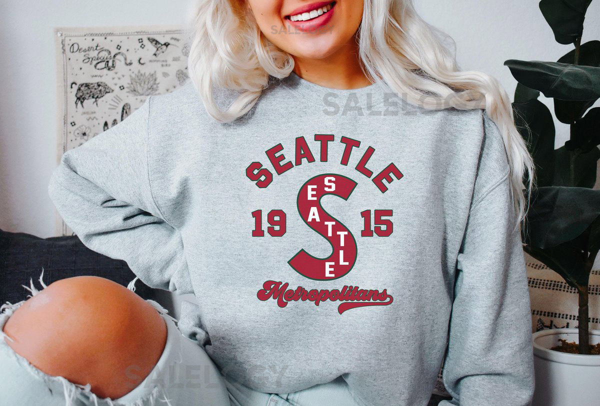 Seattle Metropolitans 1915 PCHA Hockey Seattle Metropolitans retro fans Seattle HockeySweatshirt_374