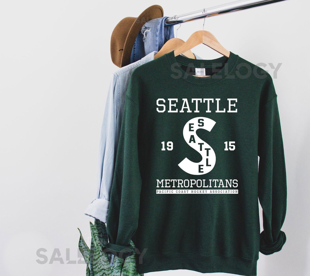 Seattle Metropolitans 1915 PCHA Hockey Seattle Metropolitans retro fans Seattle Hockey Sweatshirt_367