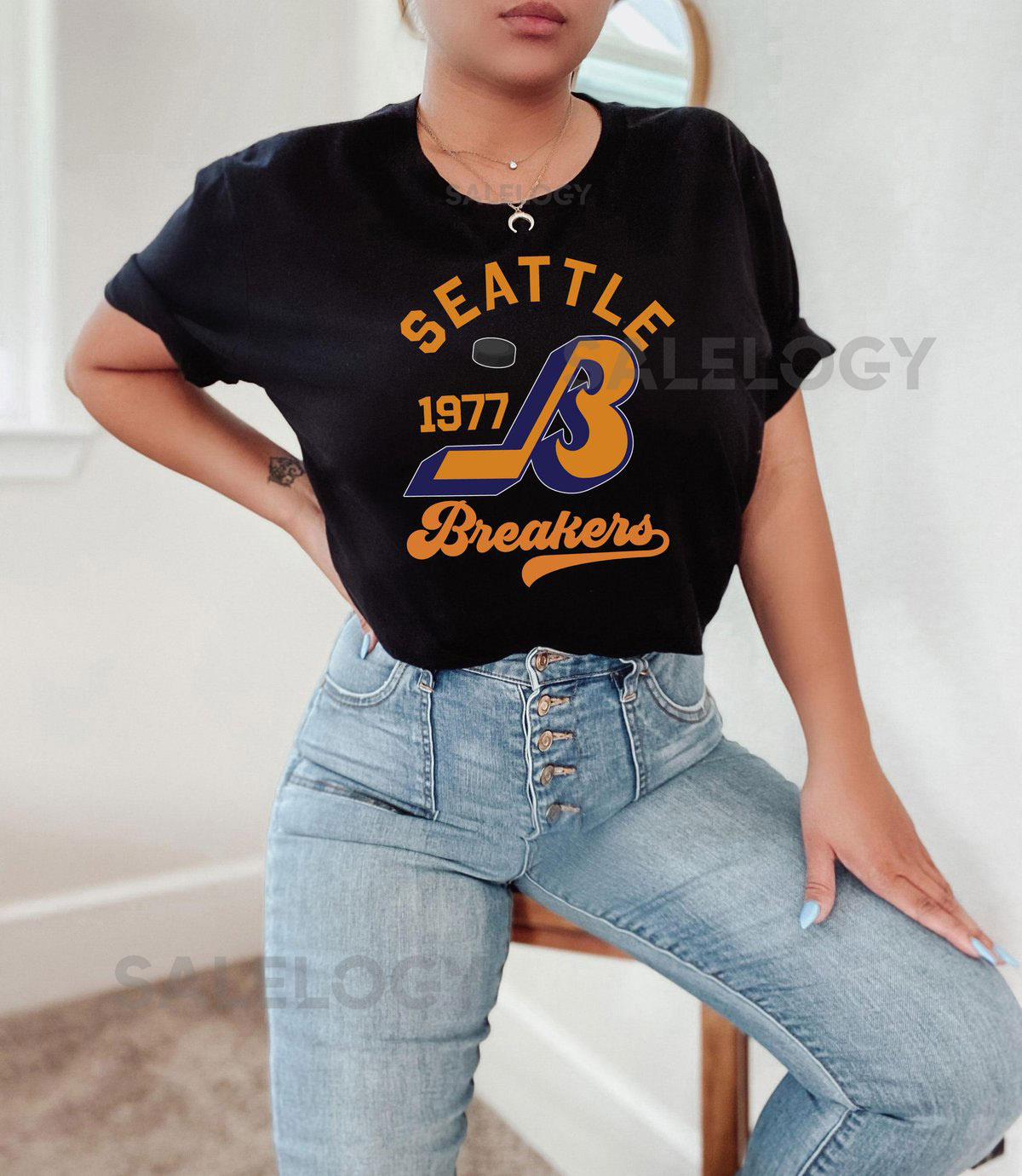 Seattle Breakers 1977 Hockey Seattle Breakers retro fans Seattle Hockey Breakers Hockey Tee_289