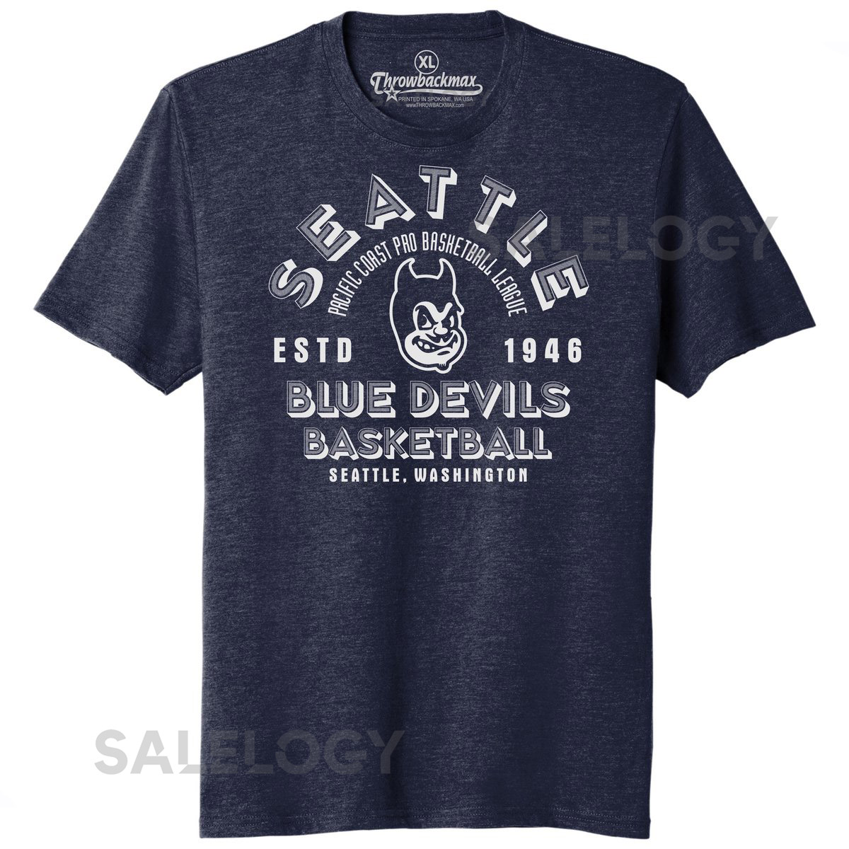 Seattle Blue Devils Basketball Tee 1946 Tri-Blend T-Shirt_288