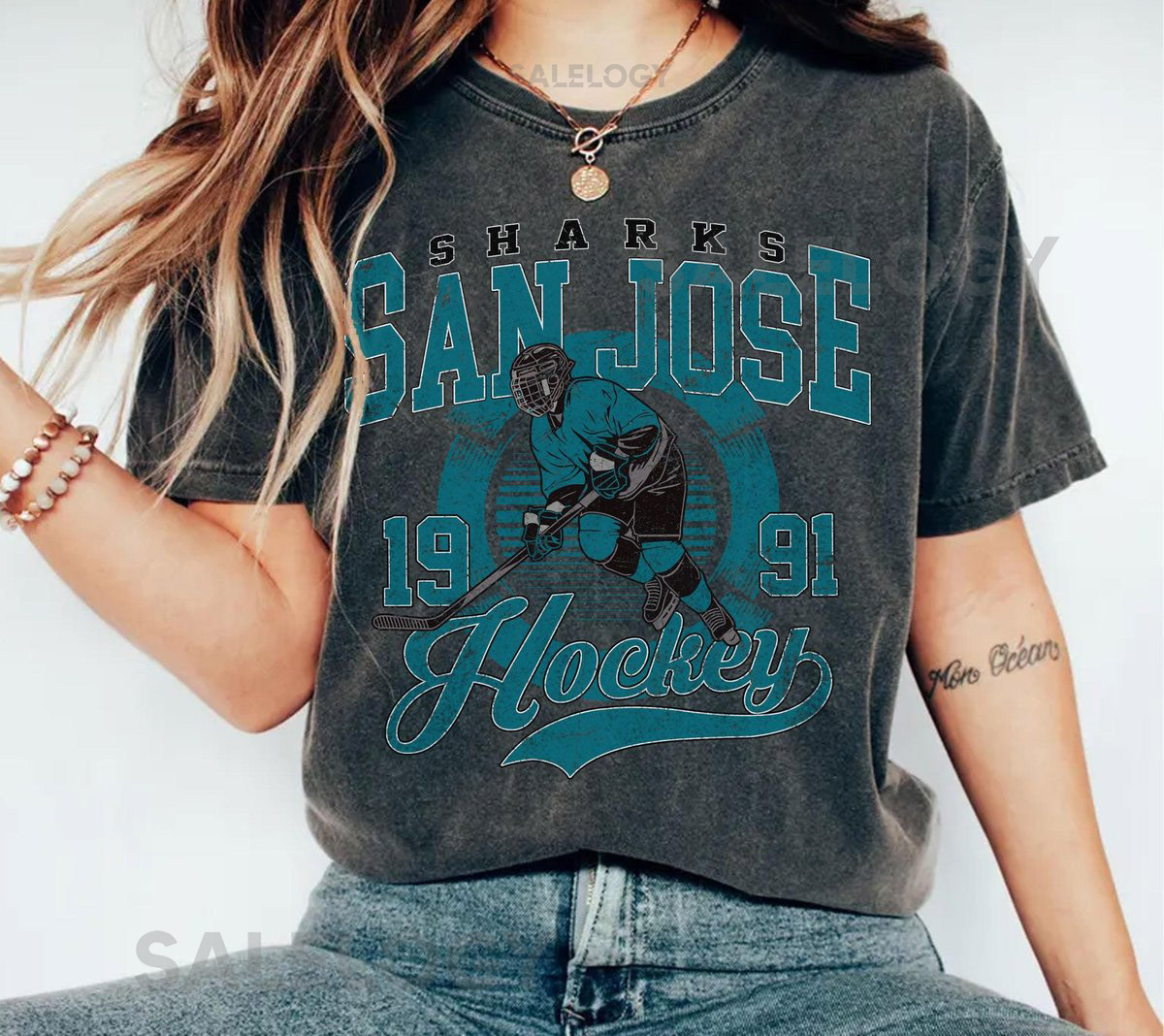Comfort Colors Vintage San Jose Shark T-Shirt Sharks T-Shirt Hockey Fan T-Shirt Retro San Jose Ice Hockey T-shirt San Jose 1991_58
