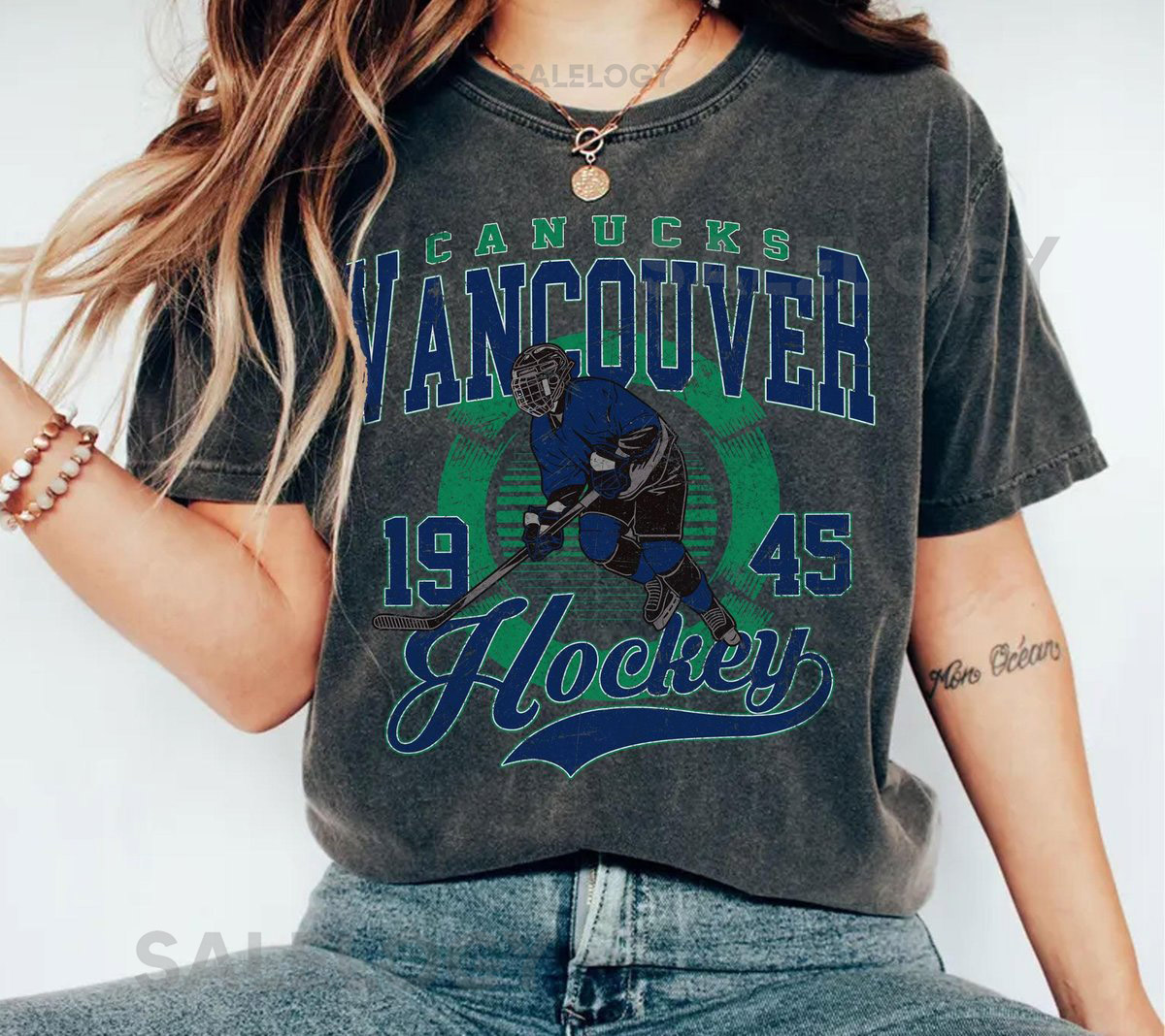 Comfort Colors Vintage Vancouver Canuck T-Shirt Vancouver EST 1945 T-Shirt Retro Vancouver Ice Hockey T-Shirt Canucks T-Shirt_59