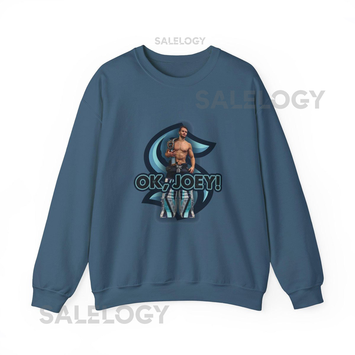 Seattle Kraken Joey Daccord Shirtless Joey OK - Unhinged - Unisex Oversized Sweatshirt Kraken Fan Sweatshirt Cozy Sweater Hockey Player_343