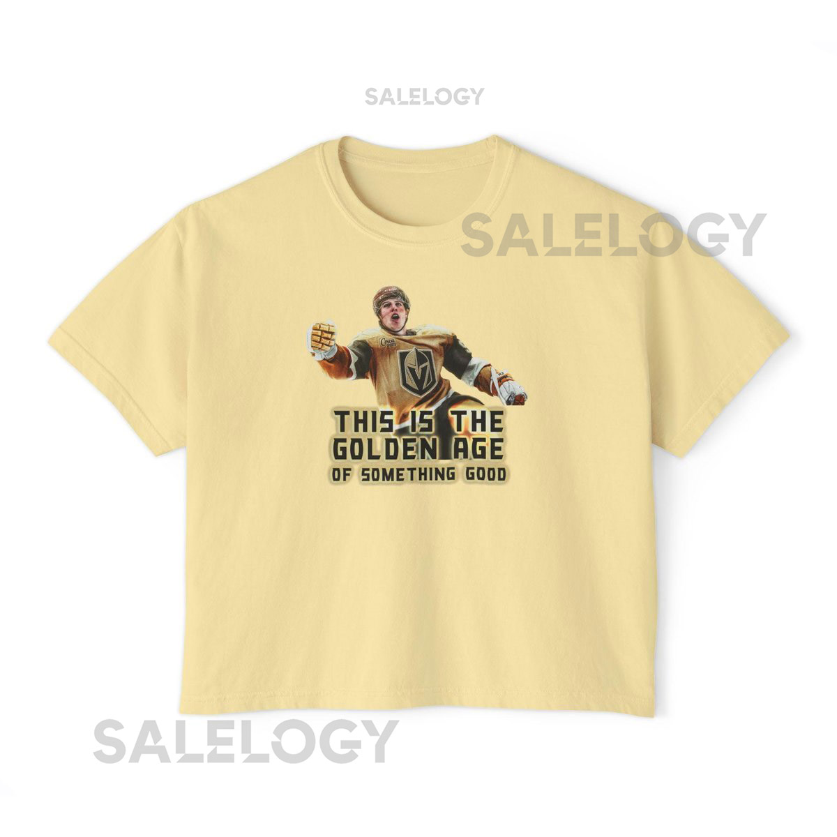 Mitch Marner - Taylor Hockey - State of Grace -It's a Golden age of something good - Vegas Golden Knights - Unisex Boxy Crop Top T-Shirt_197