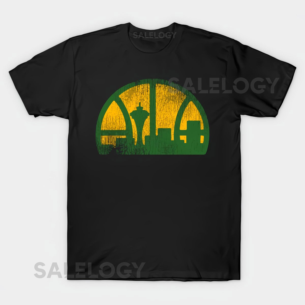 Seattle Supersonics Vintage Black T-Shirt Size S-4X Casual_411