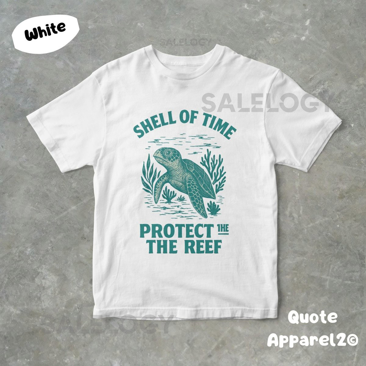 Shell Of Time Protect The Reef Hawksbill Turtle T-Shirt Funny Retro 90s Graphic Tee Unisex Shirt Gift For Her And Him Cute Unique Tee_448
