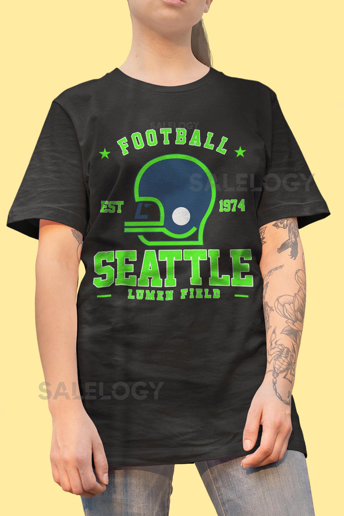 Vintage Seattle 1974 T-Shirt football unisex adult youth tee sweatshirt_639