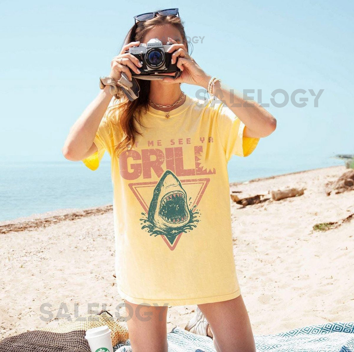 Let Me See Ya Grill Shark Tee Funny Shark Tshirt Rap Song Fun Summer Shirt - Unisex T-shirt Summer Graphic Tee Beach Vacation Shirt_178