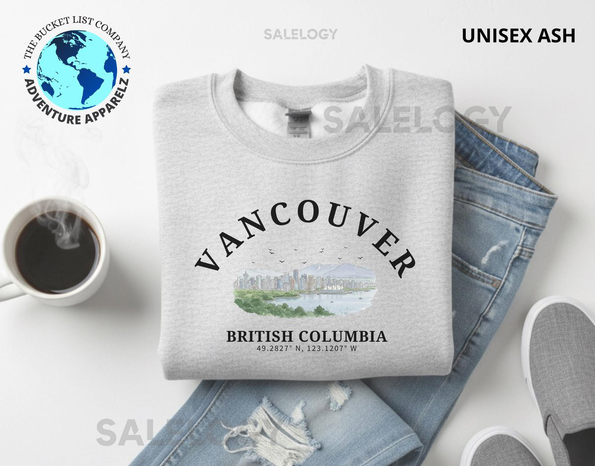 Vancouver Sweatshirt Vancouver Shirt Canada Gift Vancouver Souvenir Unisex Sweatshirt Vancouver Skyline British Columbia Sweatshirt_553
