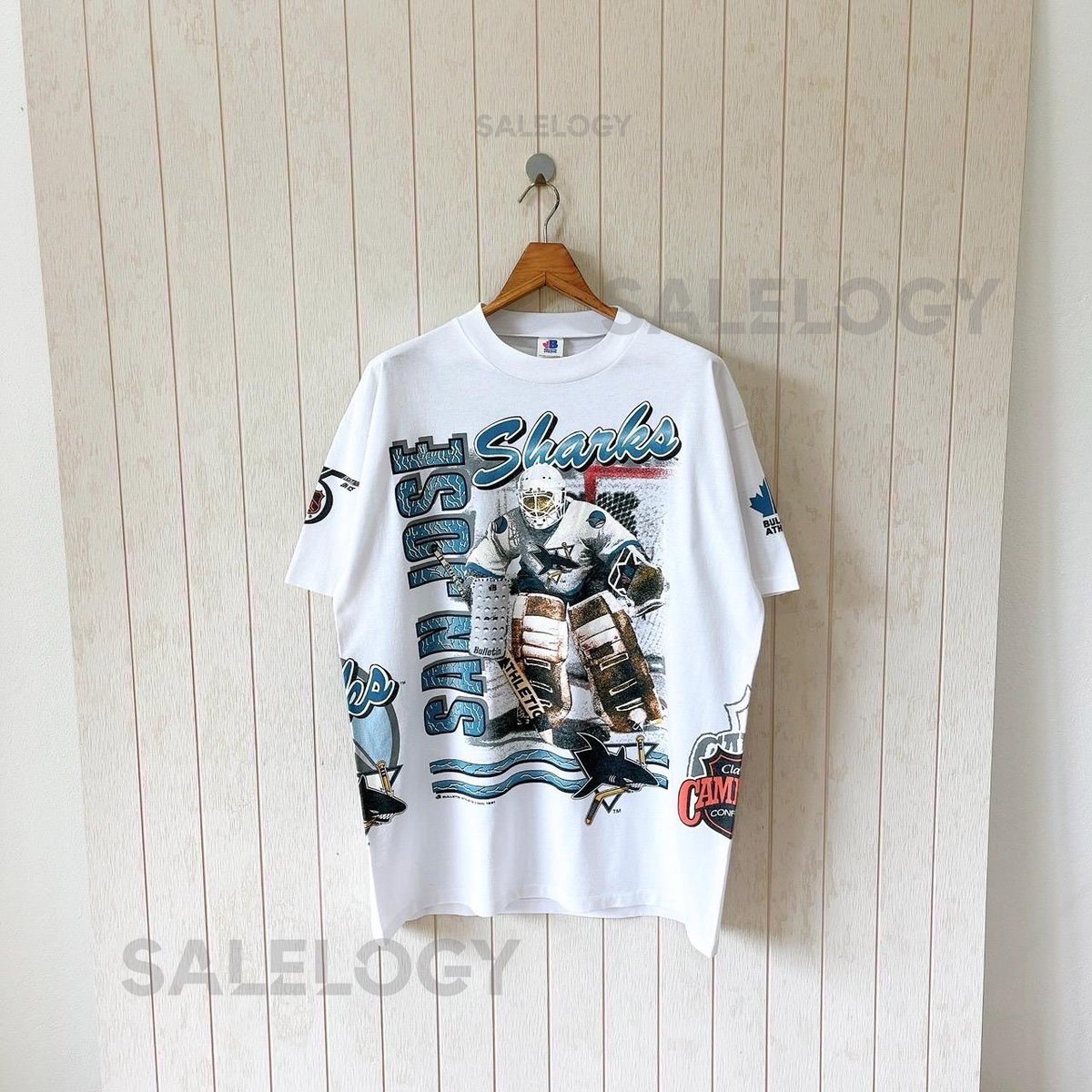 Vintage 90s San Jose Sharks T-Shirt - NHL T-shirt - Bulletin Athletic size L_607