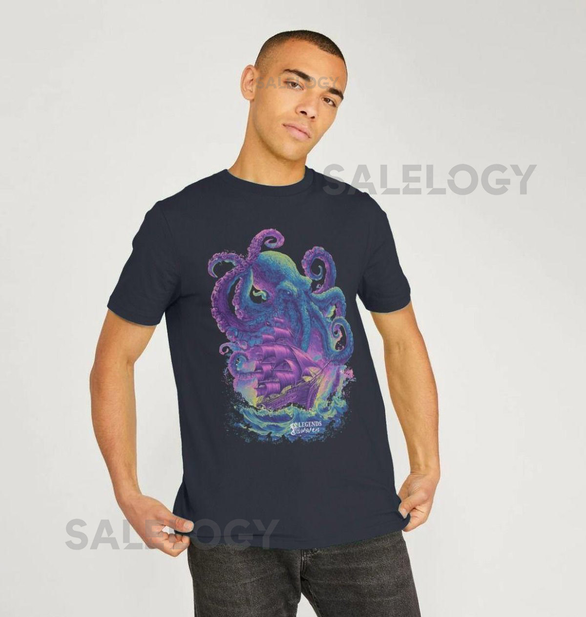 Kraken sea monster design Men's Fantasy T-shirt Fantasy creatures 100 organic cotton_169