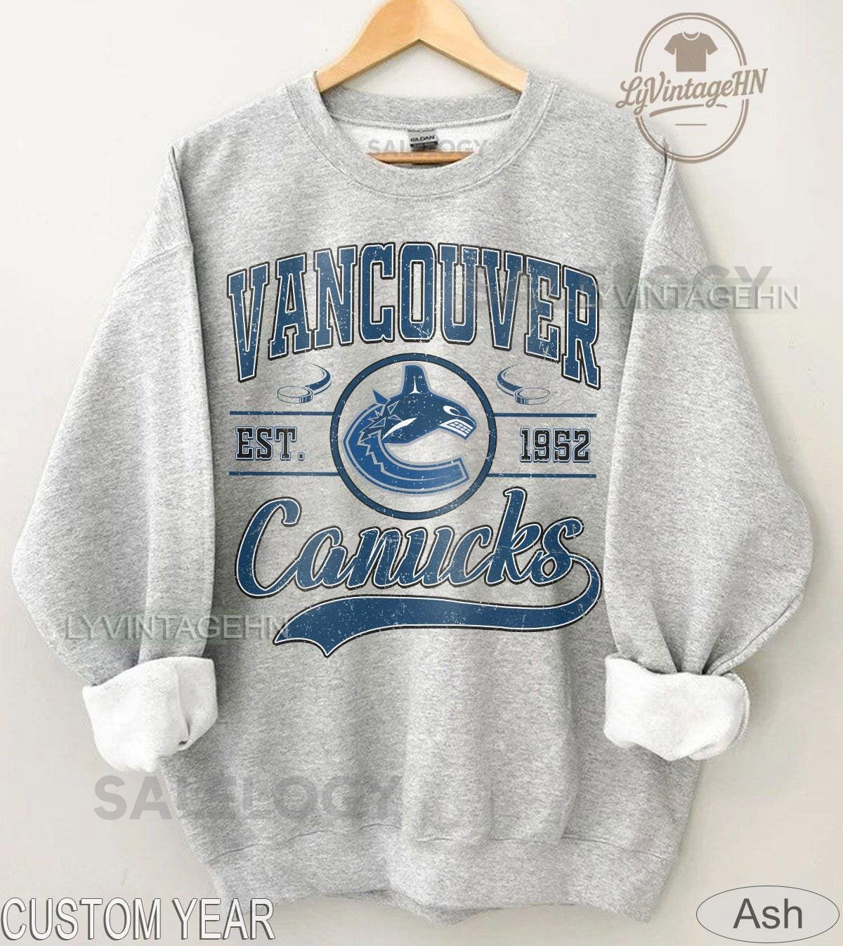 Vancouver Canucks Sweatshirt Vintage Vancouver hockey shirt Vancouver Hockey Crewneck Canucks Hockey youth sweater Hockey Fan gift_511