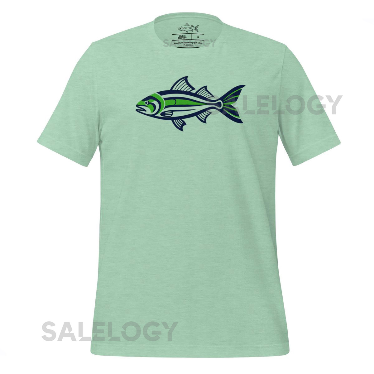 Seattle Inspired Fish Graphic Tee Ocean Football Colors_330