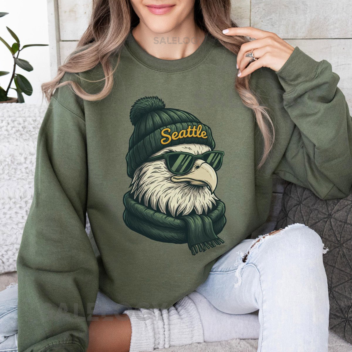 Seattle Football Crewneck Sweatshirt Seattle Mascot Sweatshirt Vintage Sports Fan Apparel Trendy Game Day Gift Seattle Football Fan Tee_300