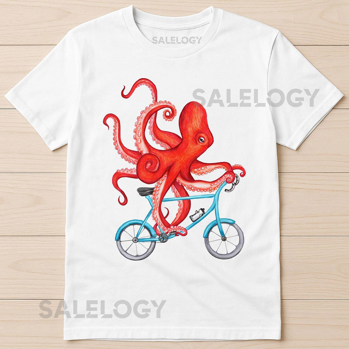 Octopus On A Bicycle Ocean Sea Lover Captain Best Seller Funny Gift Tee T Shirt G653_210