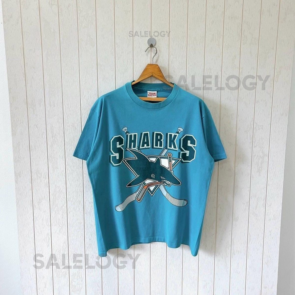 Vintage 1990s San Jose Sharks T-Shirt - NHL - Team Rated USA size L_591