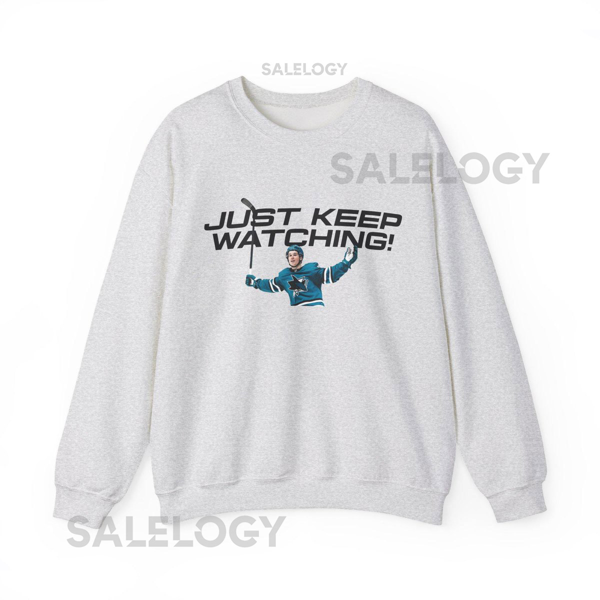 Tate McRae San Jose Sharks Sweatshirt Macklin Celebrini Unisex Crewneck Just Keep Watching Gift for Fans Hockey Merchandise Winter_468