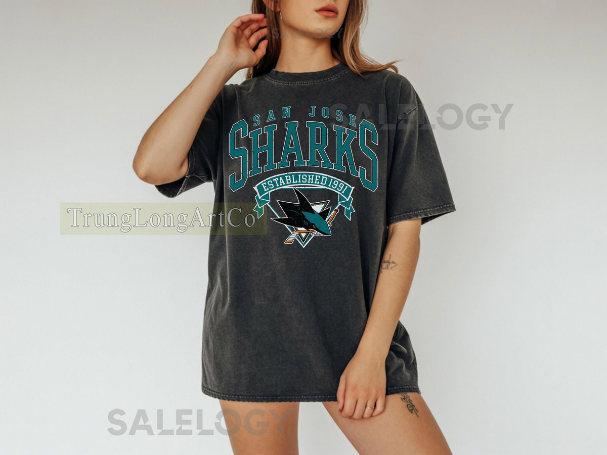 Comfort Colors San Jose Sharks Hockey T-Shirt Game Day Sharks Shirt Soft Vintage Hockey T-Shirt_55