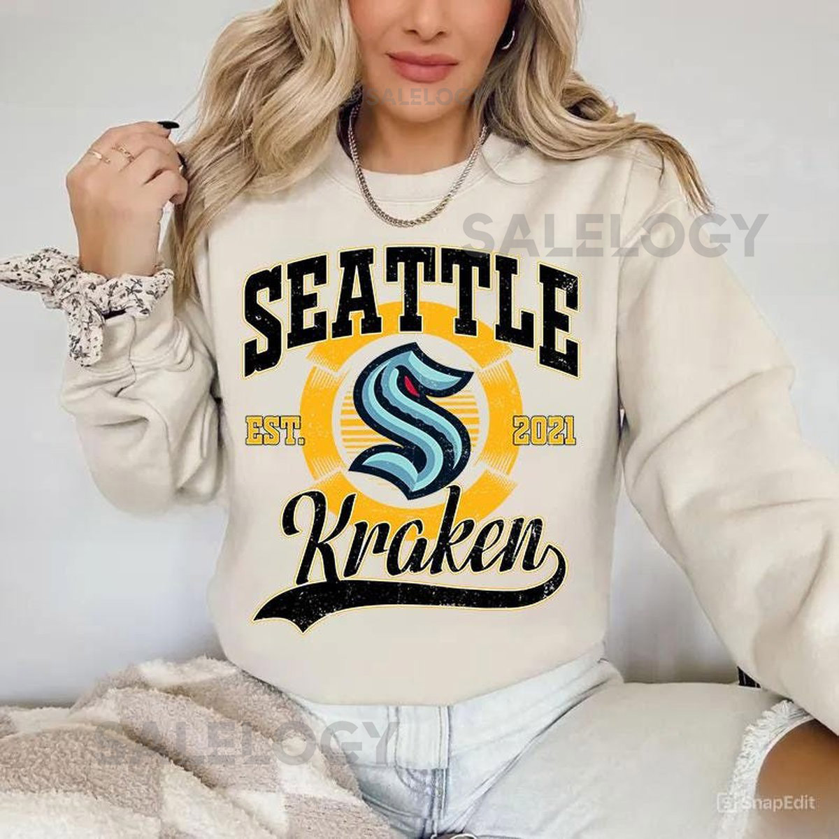 Seattle Krake Sweatshirt Vintage Seattle hockey shirt Seattle Hockey Crewneck Kraken Hockey youth sweater Hockey Fan gift_337