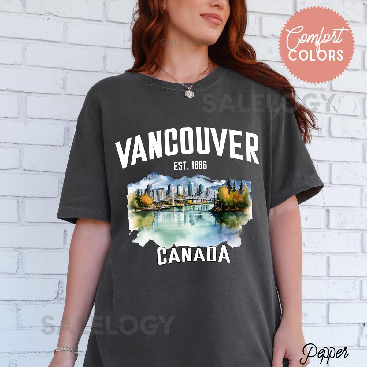 Vancouver Scenic Comfort Colors Shirt Holiday Travel Gift Watercolor Canada Tee Vancouver Mountain Top Pacific Northwest Adventure Shirt_545
