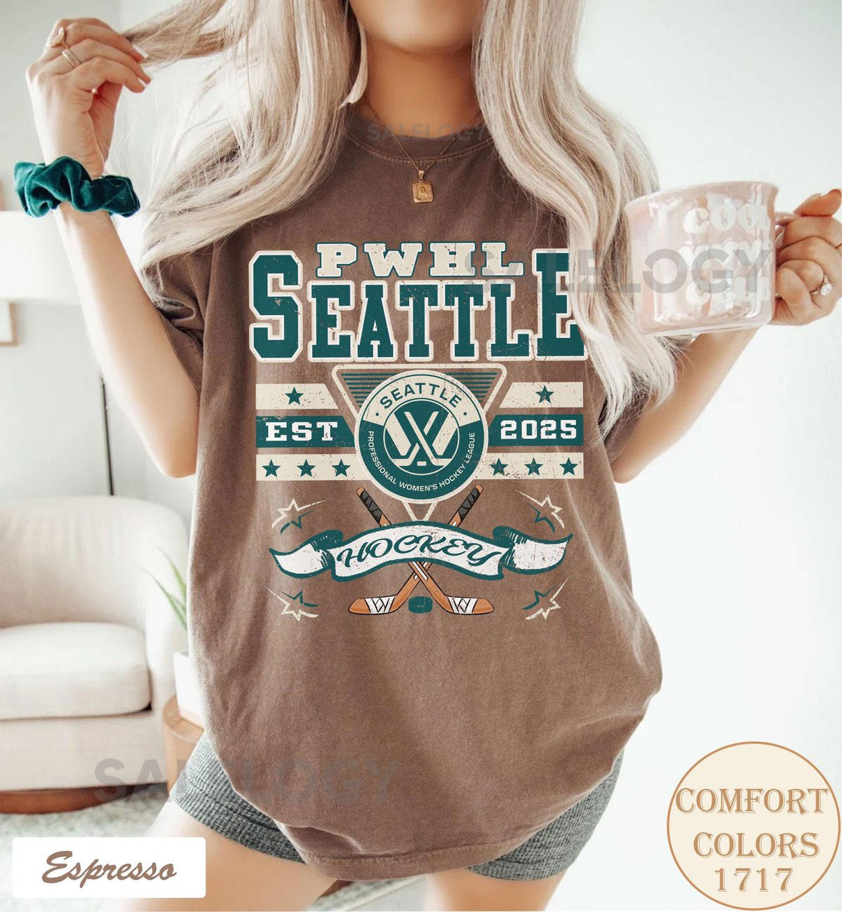 Comfort Color Vintage Seattle hockey shirt for adults- youth t-shirt cozy hockey fan outfit inspired team stylecasual hockey fanwear_50